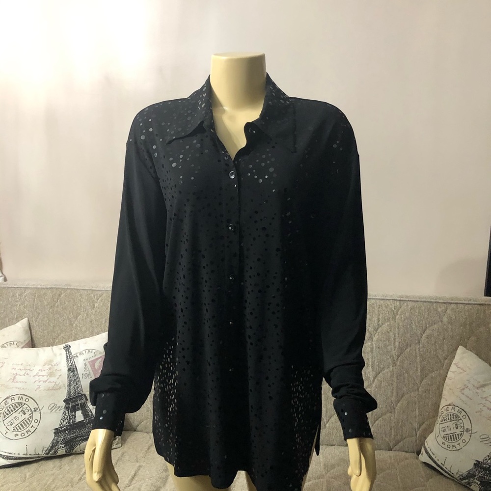Clara Collection Blouse With Sequins Size Xl - image 1